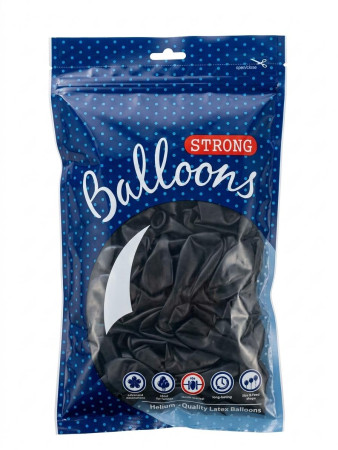 Balon 23cm metal czarny a'100