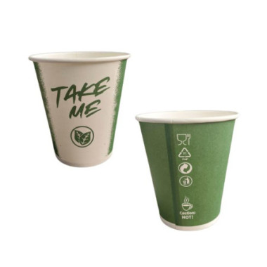 Kubek papierowy 250ml/80mm a'50 PLASTIC FREE