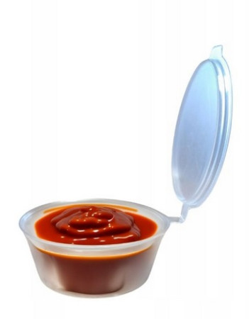 Pojemnik okrgy na sos PP z wieczkiem 30ml a'50