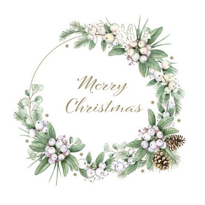 Serwetka kolor a'20 Elegant Mistletone Wreath