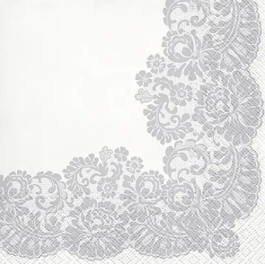 Serwetka kolor a'20 LACY FRAME SILVER
