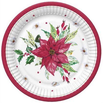 Talerz papierowy 18cm a'8 Gwiazdy Betlejemskie