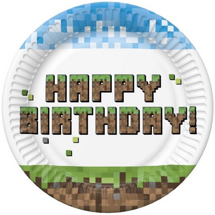 Talerz papierowy 18cm a'8 Happy Birthday