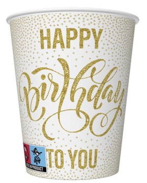 Kubek papierowy konfekcja  a'8  Happy Birthday..
