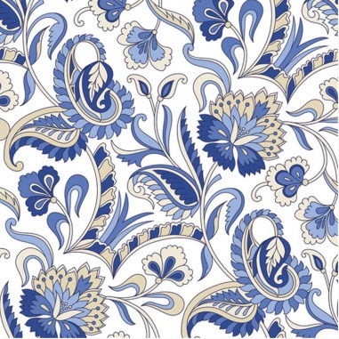 Serwetka kolor a'20 Blue Paisley Pattern