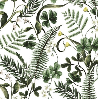 Serwetka kolor a'20 Ferns and green leaves
