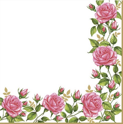 Serwetka kolor a'20 Flover Frame with Garden Roses