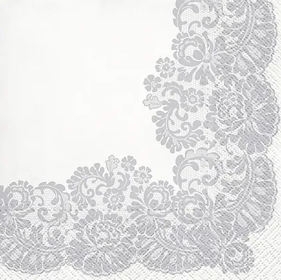Serwetka kolor a'20 LACY FRAME SILVER