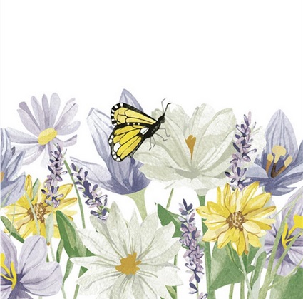 Serwetka kolor a'20  Pastel Garden Flowers