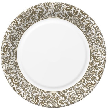 Talerz papierowy 18cm a'8 GOLD ORNAMENT FRAME