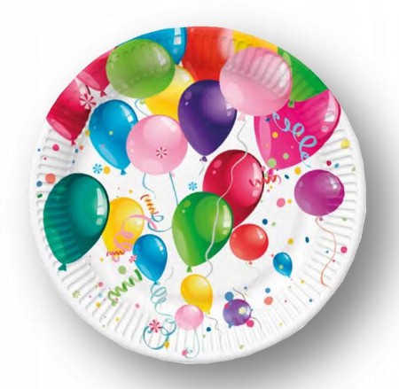 Talerz papierowy 22,7cm a'8 BALONIKI
